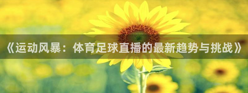 《运动风暴：体育足球直播的最新趋势与挑战》
